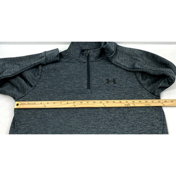 Under Armour Jacket Mens Medium Loose Gray Fleece Inside 1/4 Zip Pullover - Picture 6 of 10